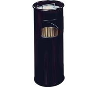 DURABLE Contenitore rifiuti 333001 con posacenere a colonna – 17 l, acciaio verniciato, nero