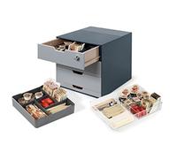 Durable 338558 Coffee Point Box , Stazione Porta Capsule e Accessori, 4 Cassetti, 280x292x356 mm, Carbone
