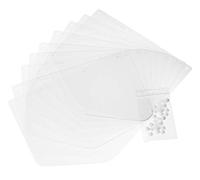 Durable 343419 - Pellicole di ricambio per visiera, con bottoni a pressione, disinfettabili, Made in EU, 10 pezzi