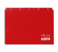 Durable 365003 - Divisore alfabetico per schedario, f.to A5, con etichette prestampate (A-Z), rosso, confezione da 25 pezzi