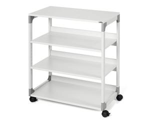 DURABLE - 3711-10 - Mobile-carrello Multifunzione System 88 - con ruote - 4 ripiani - 75 x 43,2 x 87,9 cm - grigio - Durable - 68257 - Conf. da 1 Pz. - 3711-10