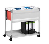 Durable 378410 - Carrello per documenti, acciaio antigraffio, per archiviare cartelle sospese, raccoglitori sospesi a leva, 750x715x432 mm, grigio