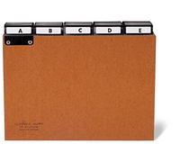 Durable 425511 - Divisore alfabetico in cartoncino per schedario, cavalierini termosaldati, f.to A5, etichette prestampate, marrone, conf. da 25 pezzi