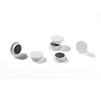 Durable 470202 - Magneti in plastica colorata, 21 mm (diametro), forza magnetica 210 p, bianco, confezione da 6 pezzi