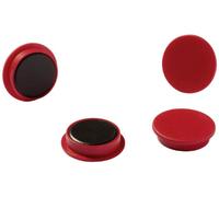 Durable 475303 - Magneti in plastica colorata, 32 mm (diametro), forza magnetica 720 p, rosso, confezione da 20 pezzi
