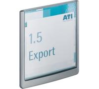 Durable 486237 Click Sign, Targa Fuori Porta in ABS, Sportellino Apribile con Tasto, Installazione con Viti o Biadesivo, 149x148,5 mm, Grafite