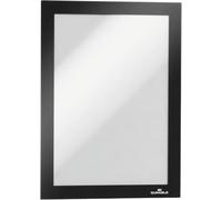 Durable 487101 Duraframe A5, Cornice Espositiva Adesiva, per Superfici Lisce e Solide, Formato A5, Confezione da 2 Pezzi, Nero