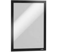 Durable 487201 Duraframe A4, Cornice Espositiva Adesiva, per Superfici Lisce e Solide, Formato A4, Confezione da 2 Pezzi, Nero