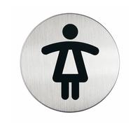 DURABLE - 4904-23 - Pittogramma adesivo - WC donne - diametro 8,3 cm - acciaio - Durable - 61376 - Conf. da 1 Pz. - 4904-23