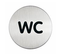 DURABLE - 4907-23 - Pittogramma adesivo - WC - diametro 8,3 cm - acciaio - Durable - 61379 - Conf. da 1 Pz.