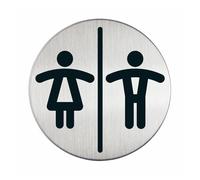 DURABLE - 4920-23 - Pittogramma adesivo - WC donne-uomini - diametro 8,3 cm - acciaio - Durable - 61375 - Conf. da 1 Pz. - 4920-23
