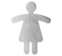 Durable 495023 - Pittogramma, adesivo, con simbolo sagomatoWC donne, acciaio inossidabile, 90x120 mm, argento metallizzato