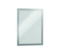 Durable 498523 - Duraframe Magnetic Plus, Cornice Espositiva Magnetica con Pannello Frontale, Formato A4, Confezione da 2 Pezzi, Argento Metallizzato