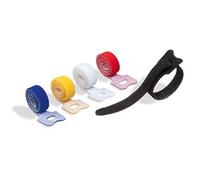 Durable 503600 Cavoline Grip Tie, Fascetta Fermacavi con Asola a Strappo, Riutilizzabile, 20 x 1 cm, Confezione da 5 Pezzi, Colori Assortiti