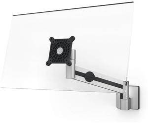 Durable 509023 Braccio Porta Monitor Pro da Parete, Braccio Estensibile per Schermo da 21-27” con Attacco Vesa, Ruotabile di 360°, Argento