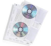 Durable 522219 CD/DVD Cover M, busta per 4 CD/DVD, tasche porta etichetta, foratura per archiviazione, trasparente, confezione da 5 pezzi