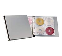 Durable 527701 - CD/DVD Album 96, album ad anelli per CD/DVD con 12 buste per 96 CD/DVD, porta etichetta sul dorso, nero