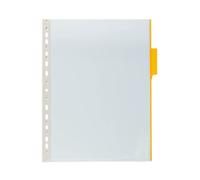 Durable 560704 - Function Panel A4, pannello espositivo f.to A4 in pellicola rigida trasparente, foratura universale, giallo, confezione da 5 pezzi
