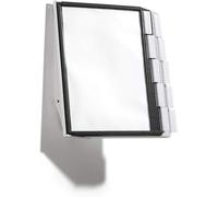 Durable 563122 Sherpa Wall 10, Leggio da Parete, 10 Pannelli, Formato A4, Cavalierini Rimovibili, Grigio/Nero