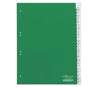 Durable 620005 - Divisorio con cavalierini termosaldati e set di etichette stampate e preinserite, f.to A4, 20 tasti, foratura 60/80 + 80x80x80 mm, verde