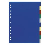 Durable 674727 - Divisorio con cavalierini colorati, etichette personalizzabili, 10 tasti, copertina non stampabile, f.to A4 extra-largo, foratura universale