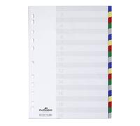 Durable 675827 - Divisorio con cavalierini colorati, etichette personalizzabili,