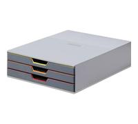Durable 760327 VARICOLOR 3 - 7603 Cassettiera Grigio DIN A4, DIN C4, Folio, Le