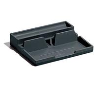 Durable 761358 - Varicolor Desk Organizer, portaoggetti, due ampi scomparti, sistema passacavo a scomparsa, 190x50x240 mm, carbone