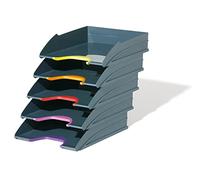 Durable VARICOLOR Plastica Antracite, Multicolore Durable VARICOLOR ECO Letter Trays A4 - 80 Recycled - Stackable Trays with