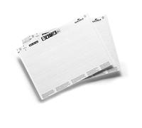 Durable 800002 Inserti di Ricambio Fogli f.to A5, Microperforati, 200x20 mm, Bianco, Confezione da 20 Pezzi