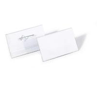 Durable Name Badge 40 x 75 mm with PinTransparent Pack of 100 Badges Include