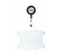 Durable 801119 - Portabadge rigido fronte aperto con chiocciola yo-yo, 1 tessera