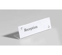 Durable 803119 Table Name Plate Acrylic 61 x 210 mm Clear Pack of 10