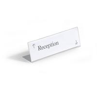 Durable 803119 Table Name Plate Acrylic 61 x 210 mm Clear Pack of 10