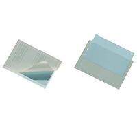 Durable 809319 Pocketfix, Tasca Adesiva, Apertura Lato Lungo, Inserti Inclusi, 10 Pezzi, 94 x 61 mm, Trasparente