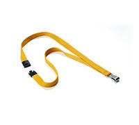 Durable 8127135 - Cordoncino in tessuto soft colour, sgancio di sicurezza anti soffocamento, moschettone in metallo, ocra, confezione da 10 pezzi