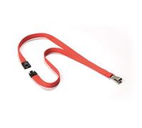 Durable 8127136 - Cordoncino in tessuto soft colour, sgancio di sicurezza anti soffocamento, moschettone in metallo, corallino, confezione da 10 pezzi