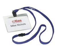 Durable 813907 Badge Landscape Tessile Blu Trasparente 9 cm 6 cm Portanome Con