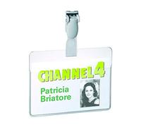 Durable 814719 - Portanome con Clip Ruotabile, Tasca Aperta, Combinabile, 60 x 9
