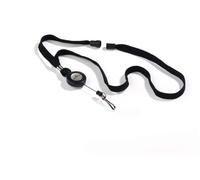 DURABLE Cordoncino per portabadge Yo-Yo con gancio metallico, filo 80 cm, 10 mm, nero - conf. 10