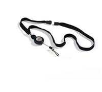 DURABLE Cordoncino per portabadge Yo-Yo con gancio metallico, filo 80 cm, 10 mm, nero - conf. 10