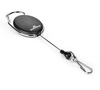 Durable 832701 Chiocciola Yo-Yo Style, Profilo in Metallo, Filo Retrattile, Moschettone, Nero