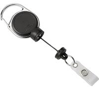 Durable 832901 - Chiocciola yo-yo extra strong, supporta un peso fino a 300 gr, fascetta d'aggancio con bottone, magnete integrato, nero