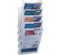 Durable 858619 Combiboxx A4 Set XL, set di 5 vaschette porta dépliant da f.to A4 fino a f.to di 311x240 mm, da tavolo e da parete, trasparente