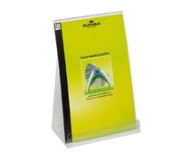 Durable 859419 - Porta brochure A4, per materiale informativo e brochure in f.to A4, 212x306x125 mm, trasparente, confezione da 2 pezzi