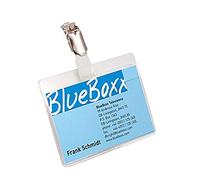 Durable 861219 Portanome con clip ruotabile, tasca aperta, combinabile, 60x90 mm, trasparente, confezione da 5 pezzi