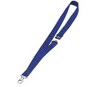 Durable 868207 - Cordoncino in tessuto con clip per la combinazione con i portanome dotati di asola d'aggancio, larghezza 20 mm, lunghezza 44 cm, blu