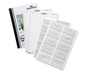 Durable 869700 Kit portanome, con spilla curva, personalizzabile, 54x90 mm, confezione da 20 pezzi