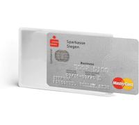 Durable 890323 - Tasca porta carte di credito RFID Secure, apertura sul lato corto, fronte trasparente, argento metallizzato, confezione da 3 pezzi