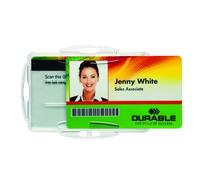Durable Security Pass Holder Duo 54 x 85 mm Transparent Pack of 10 Badges Gl